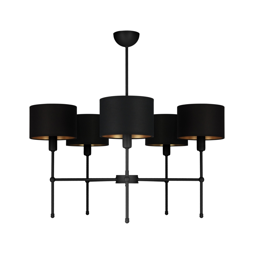 Полилей на штанга MADELA 5xE14/40W/230V черен