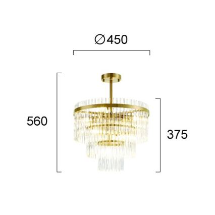 Полилей на штанга SABRINA 7xE14/40W/230V златен