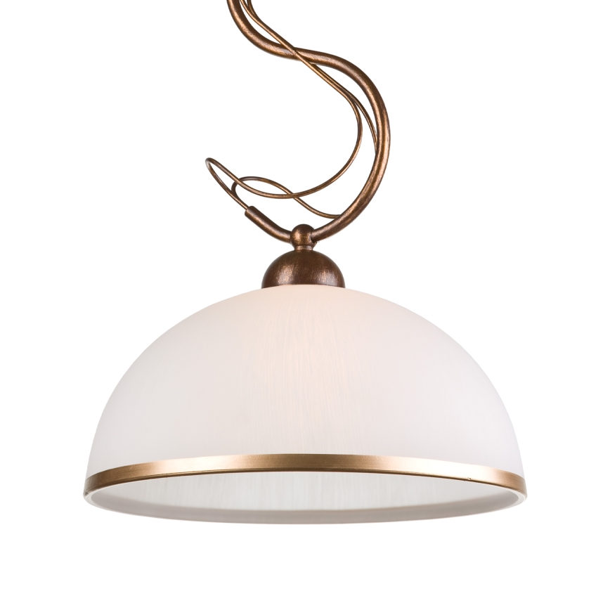 Полилей на тръба COBRA 1xE27/60W/230V Ø 30 см бронз/патина