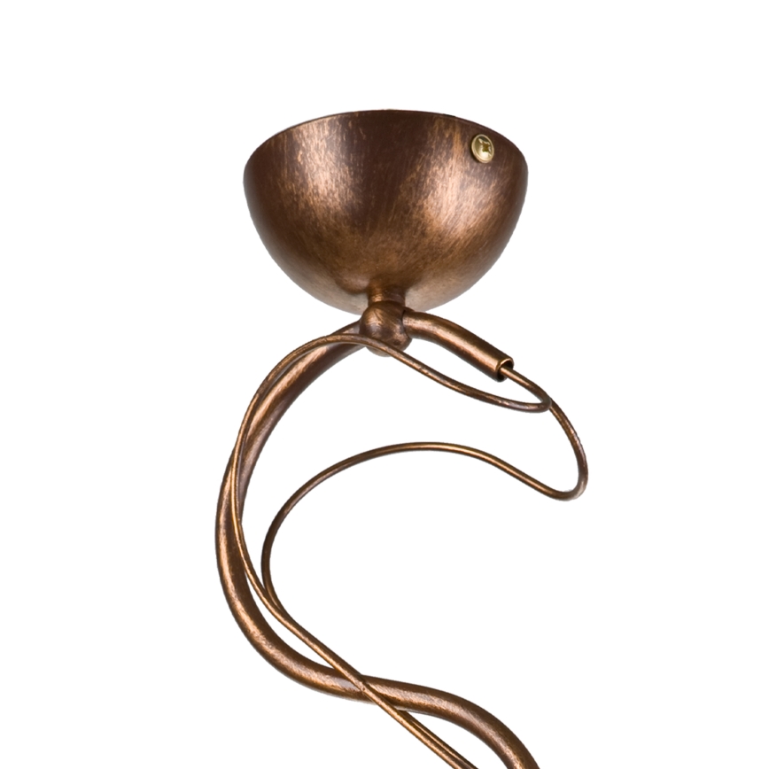 Полилей на тръба COBRA 1xE27/60W/230V Ø 30 см бронз/патина