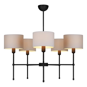 Полилей на тръба MADELA 5xE14/40W/230V бял/черен