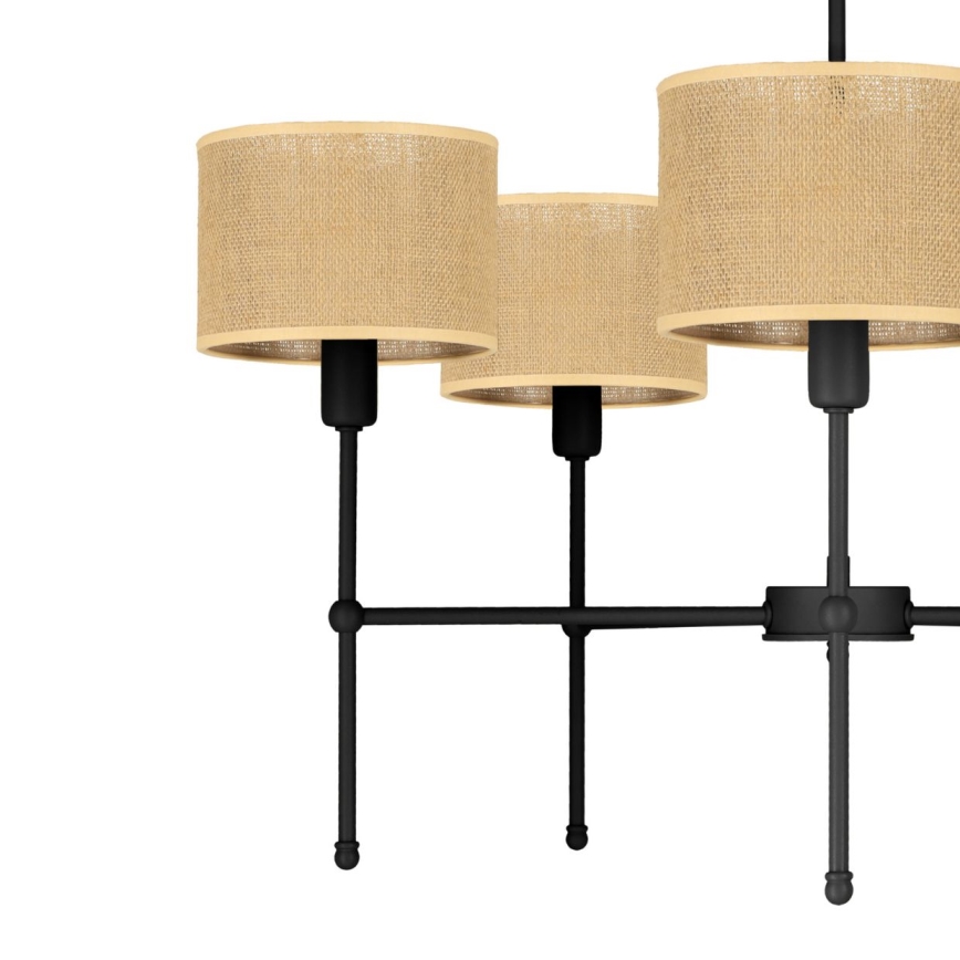 Полилей на тръба MADELA 5xE14/40W/230V джут/черен