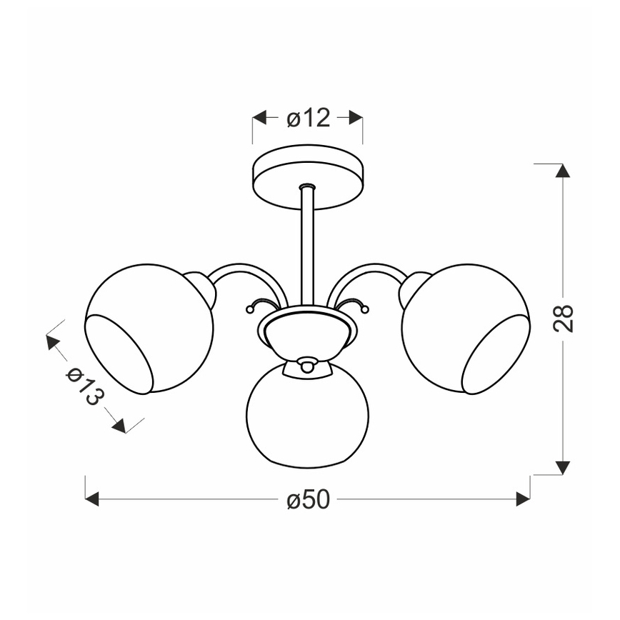 Полилей на тръба NESTOR 3xE27/40W/230V месинг