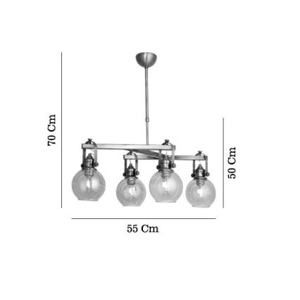 Полилей на тръба POLINO 4xE27/40W/230V бронзов
