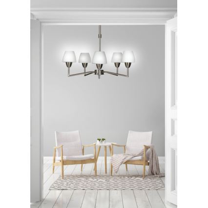 Полилей на тръба TOGO 5xG9/40W/230V матов хром/бял