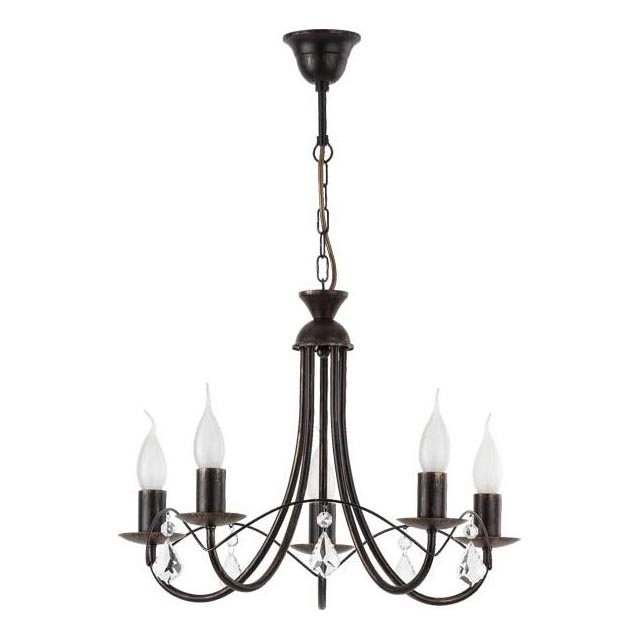 Полилей на верига ANGELIKA 5xE14/10W/230V черен