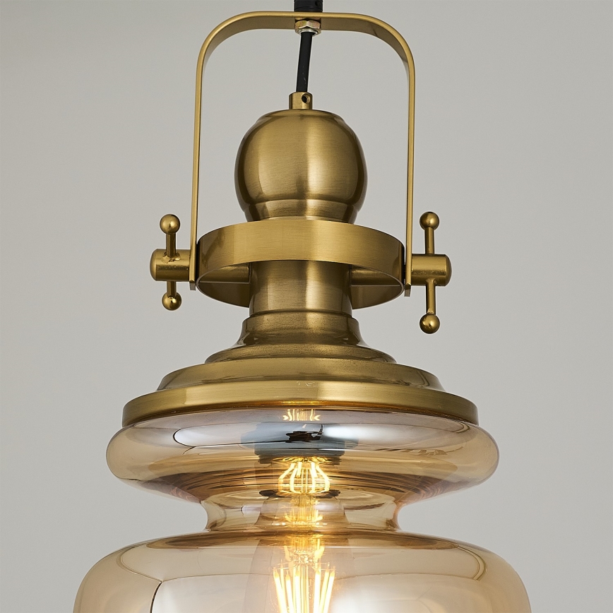 Полилей на верига BOTTLE 1xE27/40W/230V златен