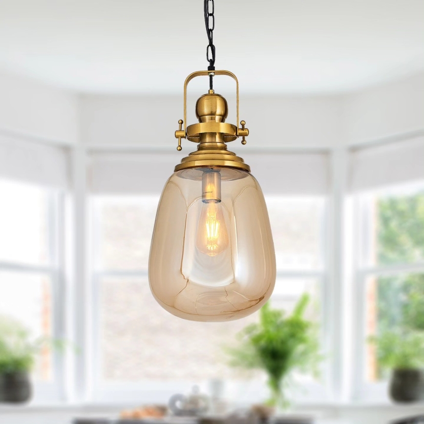 Полилей на верига BOTTLE 1xE27/40W/230V златист