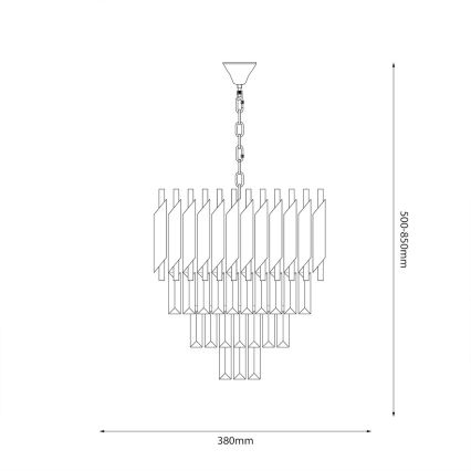 Полилей на верига CRISTAL 5xE14/10W/230V черен/матов хром