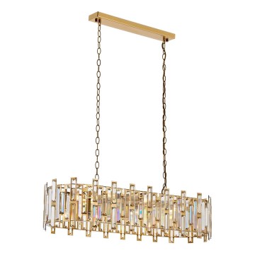 Полилей на верига CRYSTALLINE 13xE14/40W/230V златен