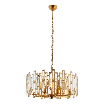 Полилей на верига CRYSTALLINE 6xE14/40W/230V меден