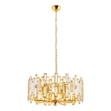 Полилей на верига CRYSTALLINE 6xE14/40W/230V, златист