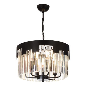 Полилей на верига CRYSTALLINE 6xE27/40W/230V черен