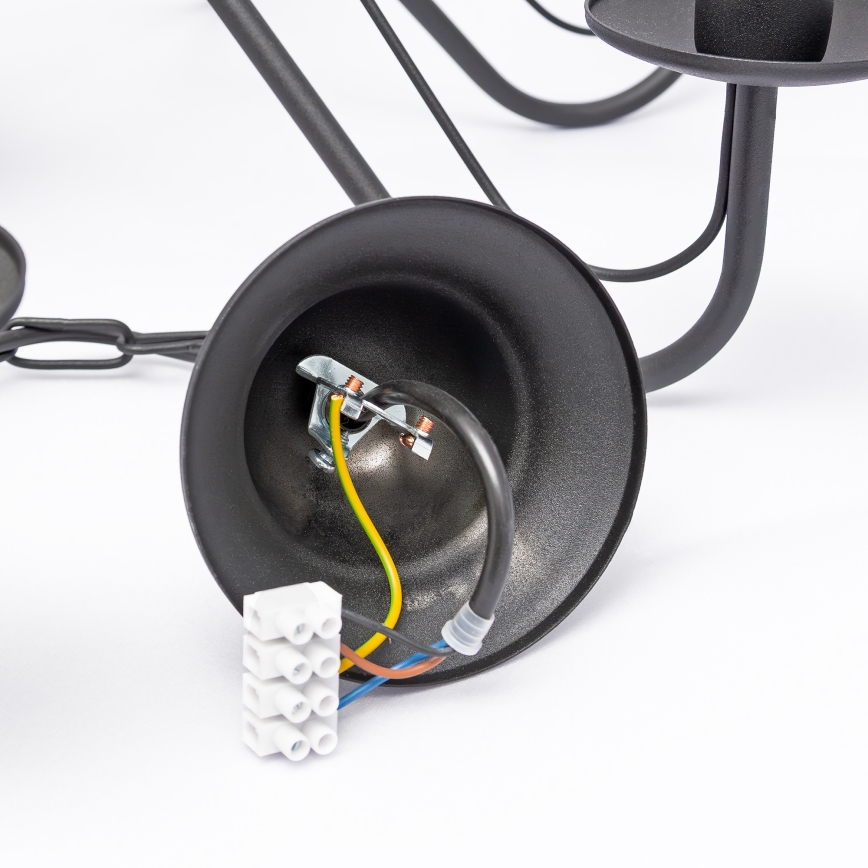 Полилей на верига MALBO 8xE14/10W/230V черен