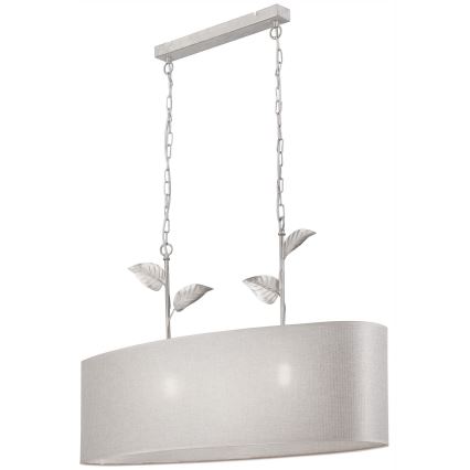 Полилей на верига NOEMI 2xE27/60W/230V сребриста/бяла патина
