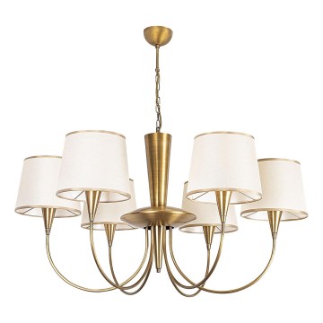 Полилей на верига PARDO 6xE27/40W/230V златист/кремав