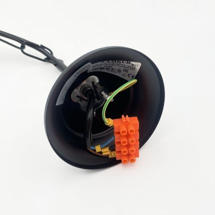 Полилей на верига RETRO 5xE27/60W/230V черен/бял