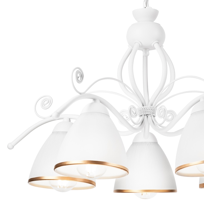 Полилей на верига RETRO II 5xE27/60W/230V бял