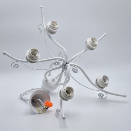 Полилей на верига RETRO II 5xE27/60W/230V бял