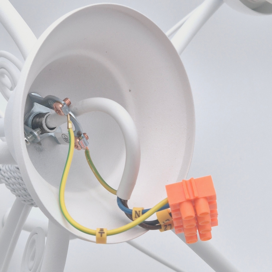 Полилей на верига RETRO II 5xE27/60W/230V бял