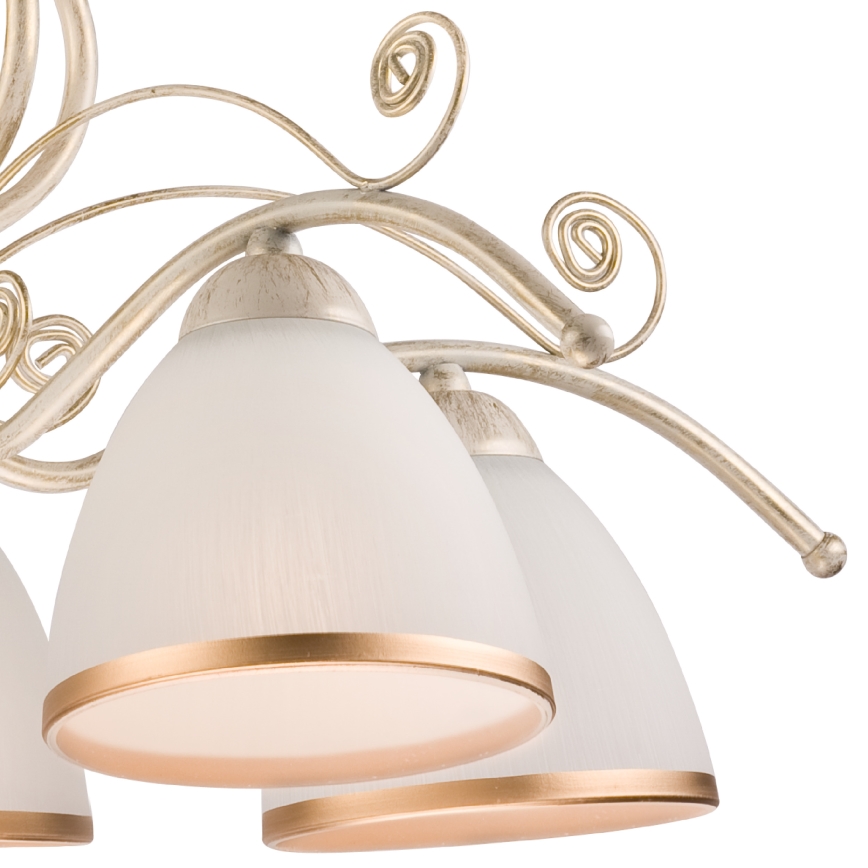 Полилей на верига RETRO II 5xE27/60W/230V бяла патина