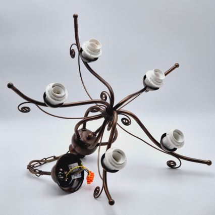 Полилей на верига RETRO II 5xE27/60W/230V бронзова патина