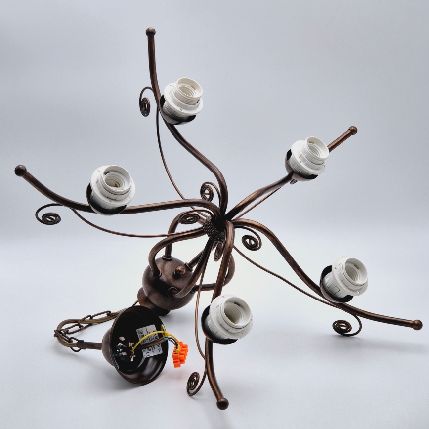 Полилей на верига RETRO II 5xE27/60W/230V бронзова патина