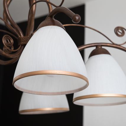 Полилей на верига RETRO II 5xE27/60W/230V бронзова патина