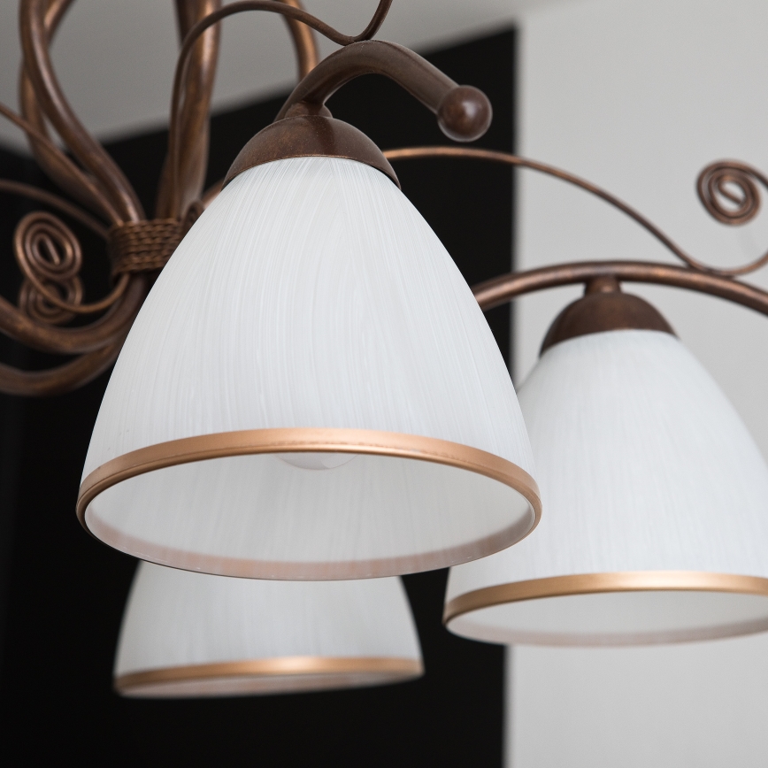 Полилей на верига RETRO II 5xE27/60W/230V бронзова патина