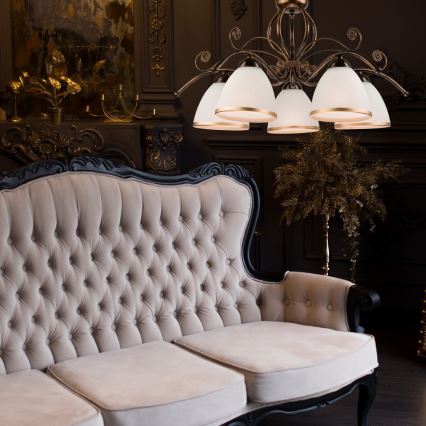 Polилей на верига RETRO II 5xE27/60W/230V черна патина