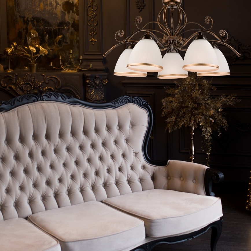 Polилей на верига RETRO II 5xE27/60W/230V черна патина