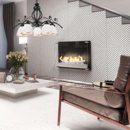 Полилей на верига RETRO II 5xE27/60W/230V матово черно