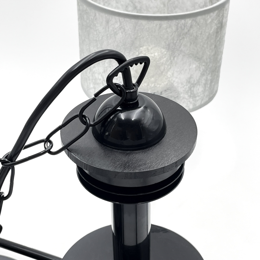 Полилей на верига ROSA 5xE27/60W/230V черен/сив