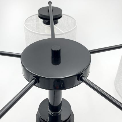 Полилей на верига ROSA 5xE27/60W/230V черен/сив