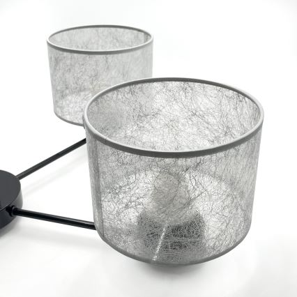 Полилей на верига ROSA 5xE27/60W/230V черен/сив