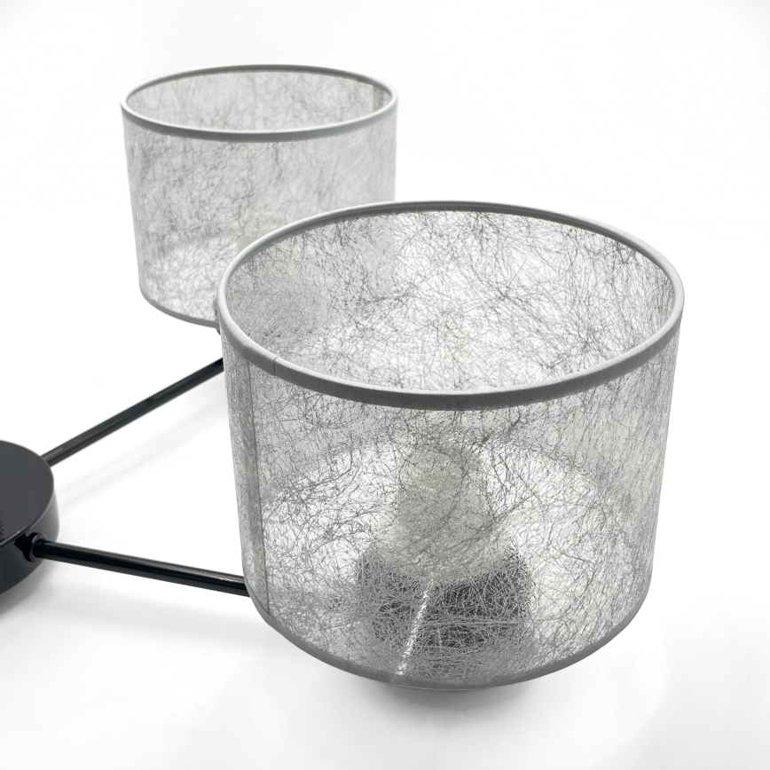 Полилей на верига ROSA 5xE27/60W/230V черен/сив