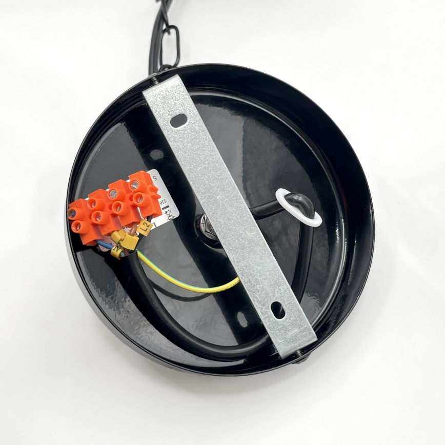 Полилей на верига ROSA 5xE27/60W/230V черен/сив