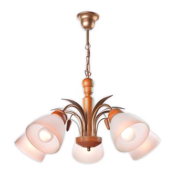 Полилей на верига TULIPAN 5xE27/60W/230V бук