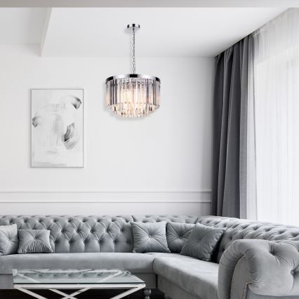 Полилей на верига VETRO 5xE14/60W/230V, гланцов хром