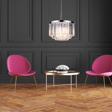 Полилей на верига VETRO 5xE14/60W/230V, гланцов хром