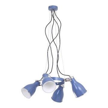 Полилей на верижка BJORN BLUE 4xE27/60W/230V