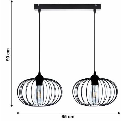 Полилей на верижка BOCCA 2xE27/60W/230V