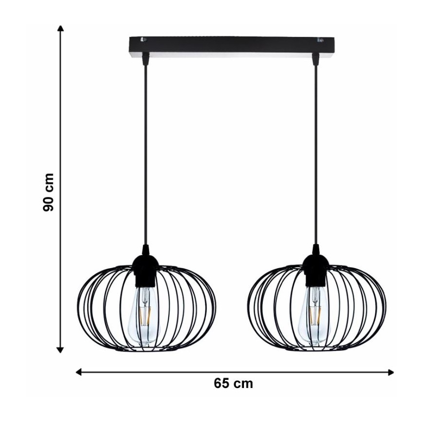 Полилей на верижка BOCCA 2xE27/60W/230V
