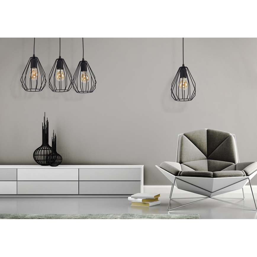Полилей на верижка BRYLANT BLACK 3xE27/60W/230V