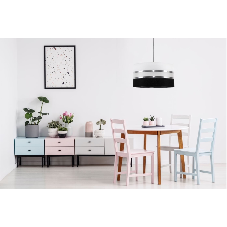Полилей на верижка CORAL 1xE27/60W/230V чернобяла