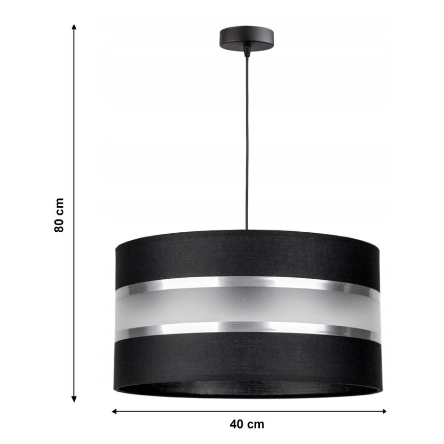 Полилей на верижка CORAL 1xE27/60W/230V черна