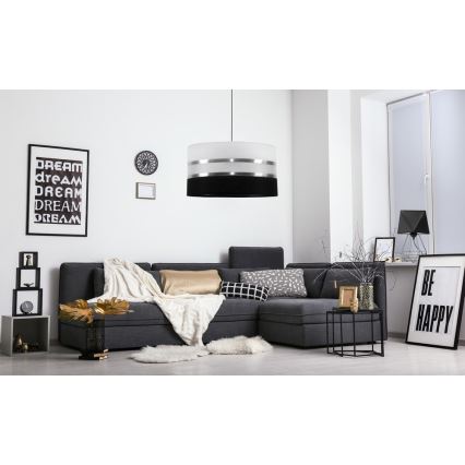 Полилей на верижка CORAL 1xE27/60W/230V чернобяла