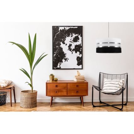 Полилей на верижка CORAL 1xE27/60W/230V чернобяла