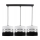 Полилей на верижка CORAL 3xE27/60W/230V чернобяла