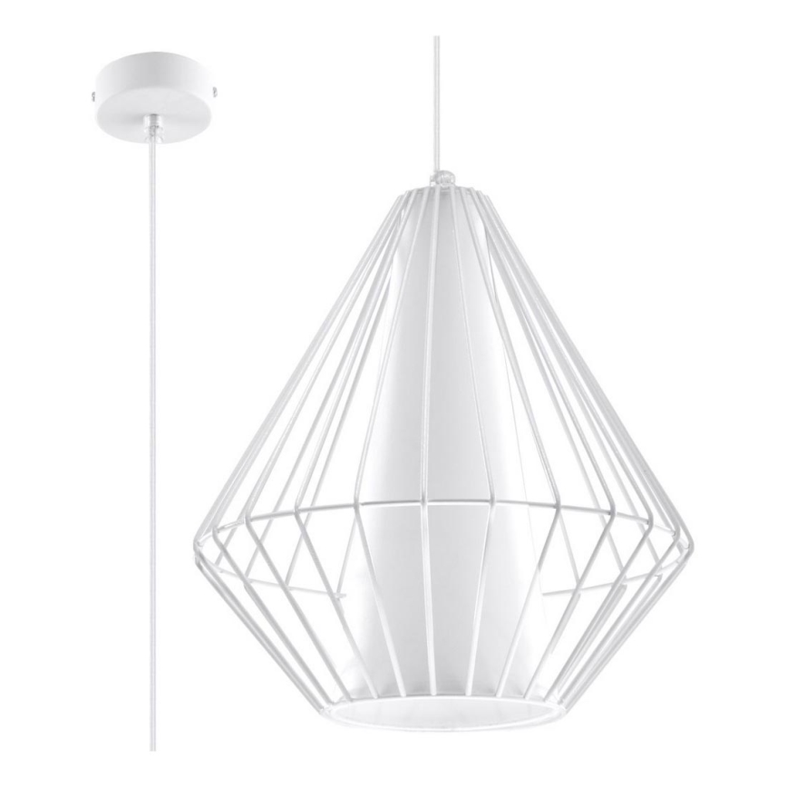 Полилей на верижка DEMI 1xE27/60W/230V бяла